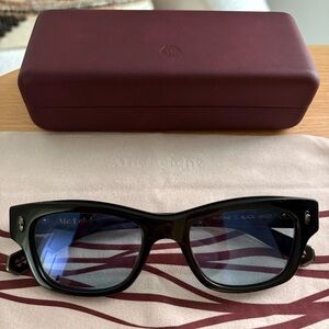 Mr. Leight Antoine C Black Glasses With Custom Blue Tinted Lenses